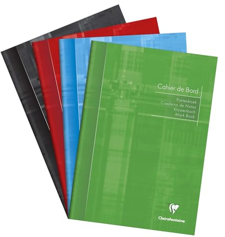 Clairefontaine 3139C - Packung mit 10 Klassenheften DIN A4, 36 Blatt, 110g, Grün mit Rand, mikroperforiert, farbig sortiert, 1 Pack