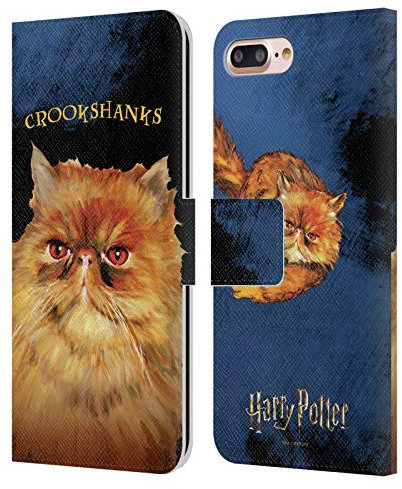 Head Case Designs Officially Licensed Harry Potter Crookshanks Prisoner Of Azkaban II Leather Wallet Case Compatible With Apple iPhone 7 Plus/iPhone 8 Plus