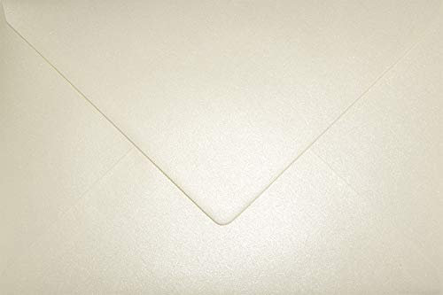 Netuno 25 Briefumschläge Perlmutt-Creme DIN C5 162x 229 mm 120g Aster Metallic Cream Perlmutt-Umschläge schön groß metallisch-glänzende Kuverts für Einladungs-Karten Hochzeitskarten