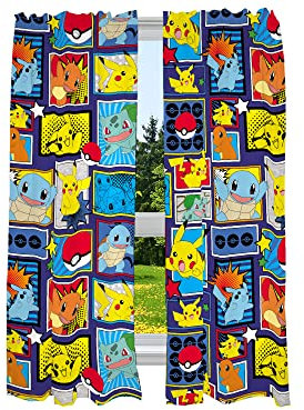 Franco Fenstervorhänge für Kinderzimmer, 208,3 x 160 cm, Pokemon