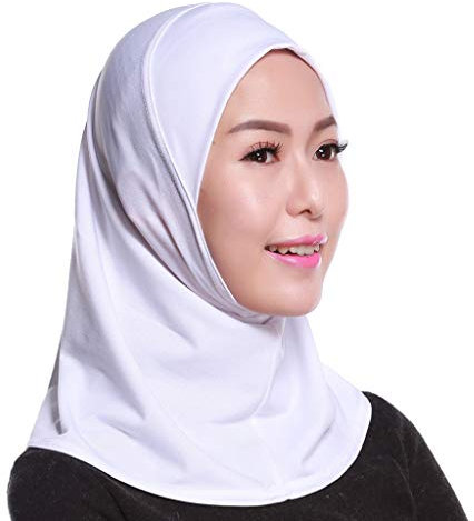 GUMEI Womens Muslim Cotton Mini Hijab Kopftuch Einfarbig Vollständige Innenkappe Islamic Arab Wrap Schal Turban Hut Kopfbedeckung