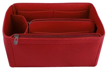 Notag Organiseur de Sac en Feutre, Insert Organiseur de Sac à Main Multi-Poches (Rouge, Grand)