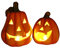 khevga Kürbis Deko Keramik: Windlicht Herbstdeko im 2er Set Halloween Dekoration beleuchtet LED (mit LED)
