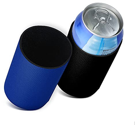 kwmobile 2X 330ml / 355ml Dose Dosenkühler - für Bierdosen und andere Getränkedosen - 6,5 x 10 cm - Schwarz Blau