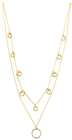 SOFIA MILANI - Damen Halskette 925 Silber - vergoldet/golden - Layer Anhänger - N0411