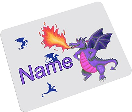 Vesperbrettchen personalisiert mit Name, Lila Drache | Frühstücksbrettchen, Brotzeitbrettchen, Schneidebrettchen, mit Motiv, für Kinder