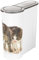 Pet Food Storage Container 4L Dogs Cats Food Treats Airtight Dry Food Storage Container Portable Pet Dog Cat Dispenser Box, Plastic (Cat), White,grey