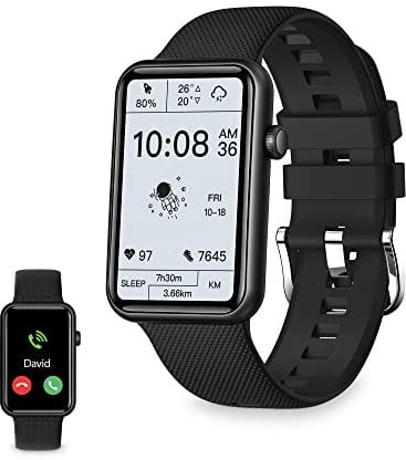 Ksix Tube Smartwatch, 1,57 Zoll Multi-Touchscreen, 7 Tage, App enthalten, Gesundheitsüberwachung, Multisportmodus, wasserdicht, Schwarz