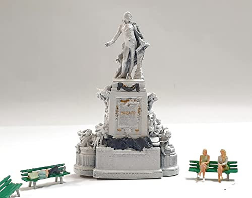 Iberplace Scala H0 Figure 1:87 Set Statua di Mozart e Decorazione Accessori per il tuo modellismo ferroviario Tabletop Treno Giocattolo modellismo miniature Persone per modellini