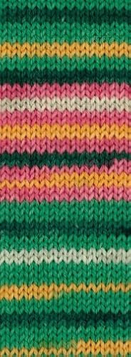 MEILENWEIT Merino 4-fach 100g CHRISTMAS 6777 - grün/dunkelgrün/rosa/orange