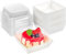 LATERN 50 Piezas Cajas para Rebanadas de Pastel con Tapas Transparentes, 12CM Papel a Prueba de Aceite Cajas de Postres Cupcakes Cajas para Llevar para Galletas Sándwich Macarrón Panadería (Blanco)