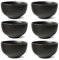 Schramm® 6 Stück Porzellanschüsseln in 3 verschiedenen Variationen wählbar 850 ml Müslischalen Salatschalen Porzellan Schale Schalenset 6er Pack Bowl, Farbe:schwarz matt