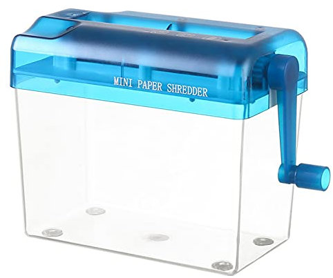 Desktop handbetriebener Office Home A6 Mini-Aktenvernichter Handwerksorganisatoren Und Aufbewahrung (Blue, One Size)