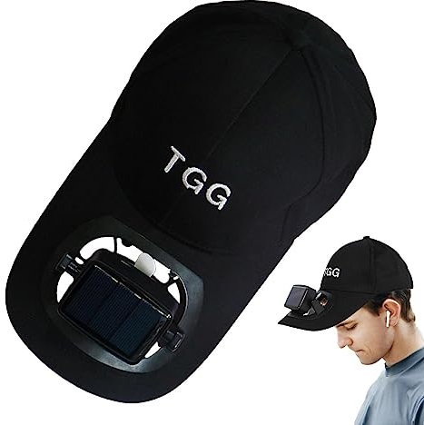 Carga Solar, Sombrero con Visera y Ventilador, Gorras béisbol Verano con Ventilador Solar, ala Ancha con Hebilla Ajustable para Viajes Campamento