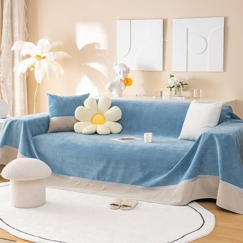 ANAZOZ Sofabezug 3 Sitzer, Sofaüberwurf Polyester Zweifarbig Einfarbig Sofabezug Wohnlandschaft 200x300