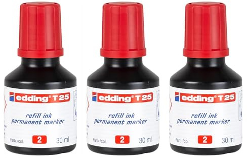 edding Nachfülltinte für Permanentmarker, 30 ml T 25 Rot