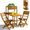 Casaria® Balkon Set 2 Personen Wetterfest Klappbar Holz FSC®-Zertifiziert 160kg Belastbarkeit 94x61x117cm Garten Balkon Terrasse 3-teilig Balkonmöbel