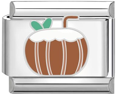 papasgix Italian Charms Module für 9mm Italian Charm Bracelet Obst DIY Italian Style Charms für Damen Abnehmbar Italienisches Charm Armband Zubehör Geschenk(Braun Kokosnuss)