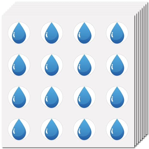 CREATCABIN Aufkleber, Form, Wassertropfen, Kunststoff, wasserdicht, für Wasserplaner, kleines Bild, selbstklebend, runde Punkte, selbstklebend, Form, blauer Tropfen zum Basteln, Laptop, 15 x 15 cm