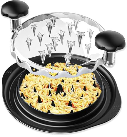 BNGXR Hähnchenzerkleinerer,HäHnchen Shredder,25CM Sichtbares Hähnchenbrust Zerkleinerer Werkzeug,Fleischzerkleinerungswerkzeug mit rutschfester Basis,Shred Machine für Pulled Pork Huhn(schwarz)
