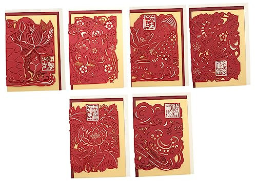 STOBOK 6pcs 2021 Neujahrskarten Happy Spring Festival Grußkarten (mixed Style)