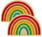 natürliche Fußmatte Kokos - Kokosmatte 40x60cm 2er Set Regenbogen - rutschfeste Schmutzfangmatte - außen Fussmatte - Türmatte überdachter Außenbereich