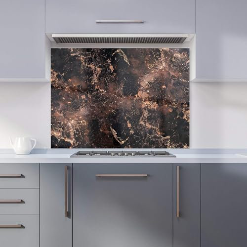 Warren Reed - Designer Premium Copper Quartz Effect Kitchen Splashback 6mm Toughened Glass Kitchen Splashback – Heat Resistant Splashback for Kitchens, Perfect for Cookers and Hobs, Polished Edges