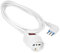 CAVO PROLUNGA BIANCO 2 METRI CON INTERRUTTORE E PROTEZIONE DA SOVRATENSIONE 2300W SPINA ANGOLARE 10A 2P+T PRESA BIPASSO+SHUKO