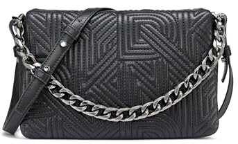 DKNY Damen Desiree Large Crossbody Umhängetasche, schwarz/Gunmetal