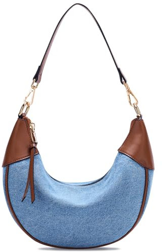 VX VONXURY Umhängetasche Damen Klein, Crossbody Halbmond Hobo Tasche Elegant Schultertasche mit Abnehmbarer Schultergurt und Reißverschluss Handtasche für Mädchen