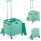 Relaxdays Carrello per Spesa Montascale, 35 kg, Manico e Coperchio, Carrellino Trolley Portaspesa Saliscale, Turchese, Ferro