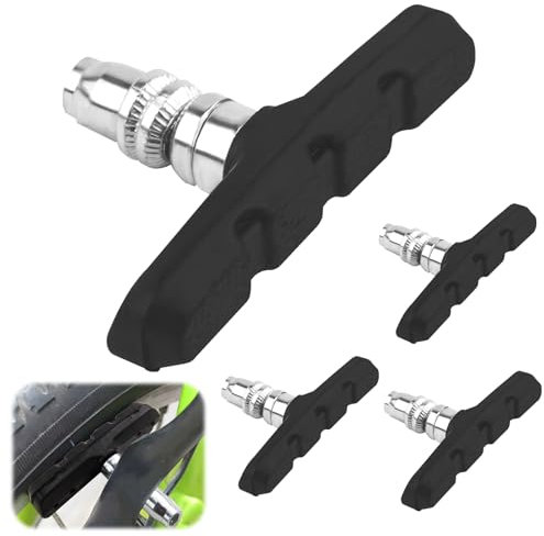 Geräuscharme Bremsbeläge Fahrrad Set für V-Brake, 2 Paar Bremsklötze für V-Bremse, U-Bremse, Seitenzugbremse, Langlebige Bremsbacken für effektives Bremsen