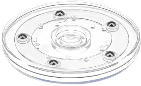 Plato giratorio acrílico Lazy Susan de 10 cm, rodamiento de plástico, estantes giratorios para especias y armarios de almacenamiento, plato transparente con rodamiento de bolas para un fácil manejo