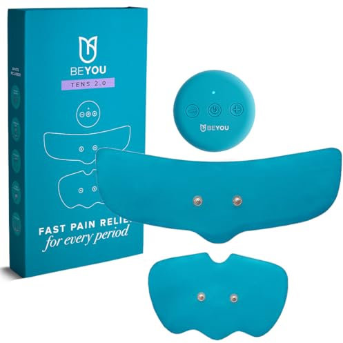 BeYou Wireless TENS Machine for Pain Relief, Period Pain Relief, PCOS, Endometriosis, Back Pain & Labour Support | 2 Validated Pad Shapes | Rechargeable Battery | 20 Intensity Levels & 6 Massage Modes