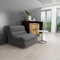 AnYu Furniture Bodensofa, Sitzsack Sofa mit Rückenlehne, Einteiliges Schaumstoffgefülltes Kompressionssofa, Bequeme Lazy Sofa für Wohnzimmer Schlafzimmer (Grau)