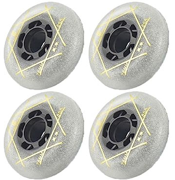 Inline-Skate-Ersatzräder ohne Lager (4 Stück) 72 mm, 76 mm, 80 mm für Inline-Skate, Wave-Board, Caster Board, Street Surf, 88 A PU, verschleißfestes Gleiten (weiß, 76 mm)
