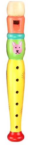 Fukamou Flauto Di Legno, Flauto Giocattolo Cartone Animato Per Bambini, 6 Fori, Regalo Musicale