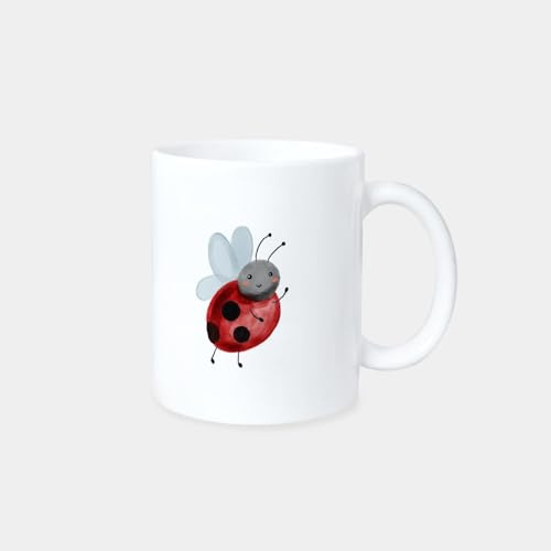 Odernichtoderdoch Tasse Marienkäfer - Becher für Kinder mit Illustrationen, Tiermotiv im kindgerechten Design, Geschenk, 330 ml
