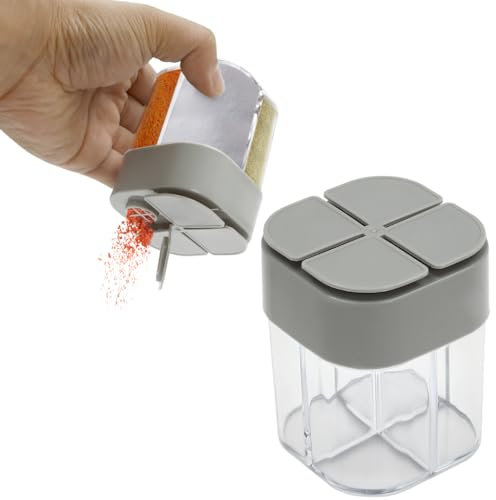 4 in 1 2er Gewürzstreuer Mehrfachstreuer 200 ml Gewürzmischung Set Gewürzbehälter Gewürzdosen Mit Etiketten Grillen Pfeffer Gewürzen Salz Für Küche Esstisch Outdoor Camping Wandern Zuhause