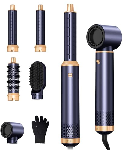 Hairstyler 5 in 1, Airstyler Pro 1000w, Mogawave 60000RPM Föhnbürste, Air Lockenstab mit Luft Links/Rechts, Negative Ionen Pflege,Sie dem Haar Volumen, Locken und Föhnen Sie Haar