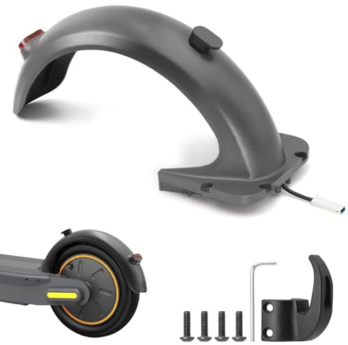 Xisair Kotflügel Hinten + LED-Rücklicht-Kit für Elektroroller Ninebot Max G30 / G30LP / G30LE / G30LE II / G30D / G30e, inkl. Scooter-Haken