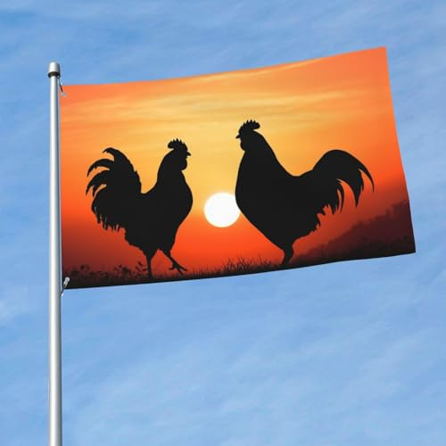 Flagge, 90 x 152 cm, doppelseitige Outdoor-Flaggen, großes Urlaubsbanner mit 2 Messingösen, Tier-Hühner, Hofflagge, Ganzjahresflagge, Willkommensgartenflaggen für Hof, Rasen, Outdoor-Dekoration