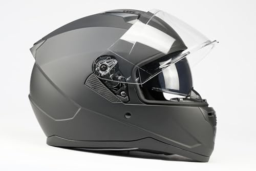 BNO X6 Integralhelm Helm Motorradhelm mit + Sonnenvisier Matt Schwarz Größe (S-XL)