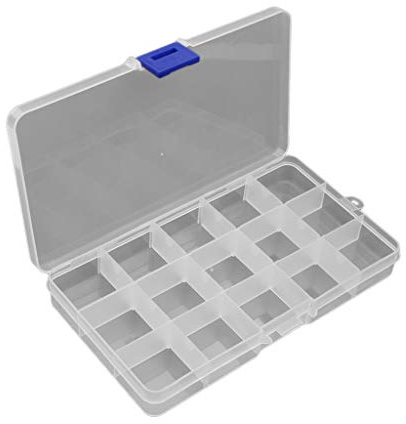 Plastic Clear Guitar Pick Plectrum Box Case 15 Grids Guitar Part Accessories