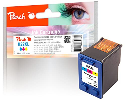 Peach H21/22 Druckkopf XL color ersetzt HP No. 22XL, C9352AE für z.B. HP DeskJet F 380, HP DeskJet F 2280, HP DeskJet 3910, HP DeskJet 3915, HP DeskJet 3920, HP DeskJet 3940, HP DeskJet 3940 V