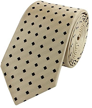 Fabio Farini - Elegante Herren Krawatte gepunktet in 6cm Breite - Schlipse mit Punkten für jeden Anlass Mehrfarbig Sandfarben Schwarz
