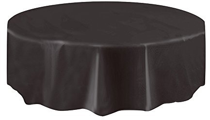 Tischdecke, rund, Kunststoff, 213,4 cm, Schwarz