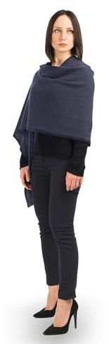 Dalle Piane Cashmere - Stola aus 100% Kaschmir - Made in Italy - für Frau, Farbe: Blau, Einheitsgröße