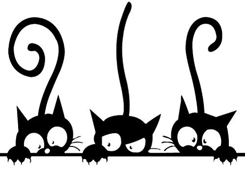 Tres Gatos Graciosos Animal Etiqueta de la Pared Hogar habitación PVC Etiquetas de la Ventana Mural DIY decoración extraíble Pegatinas de Pared decoración para el hogar ( )