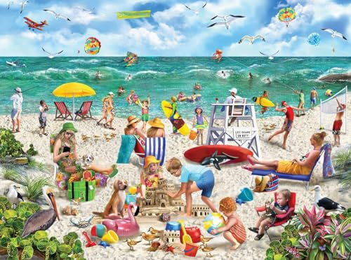 White Mountain Puzzles Jigsaw (1000 Piece), Beach Day Seek and Find